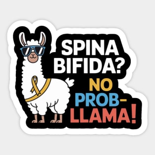 No Prob-Llama Spina Bifida Warrior Survivor Awareness Sticker